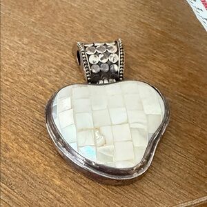 Sterling Silver Heart Pendant with Mother of Pearl
